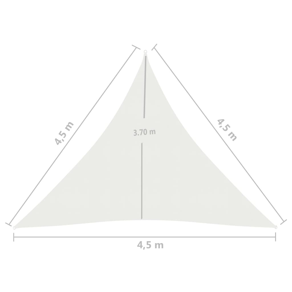 vidaXL مظلة شراعية 160 جم/م² أبيض 4.5×4.5×4.5 م HDPE