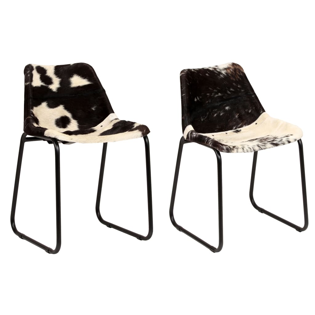 vidaXL Dining Chairs 2 pcs Genuine Goat Leather