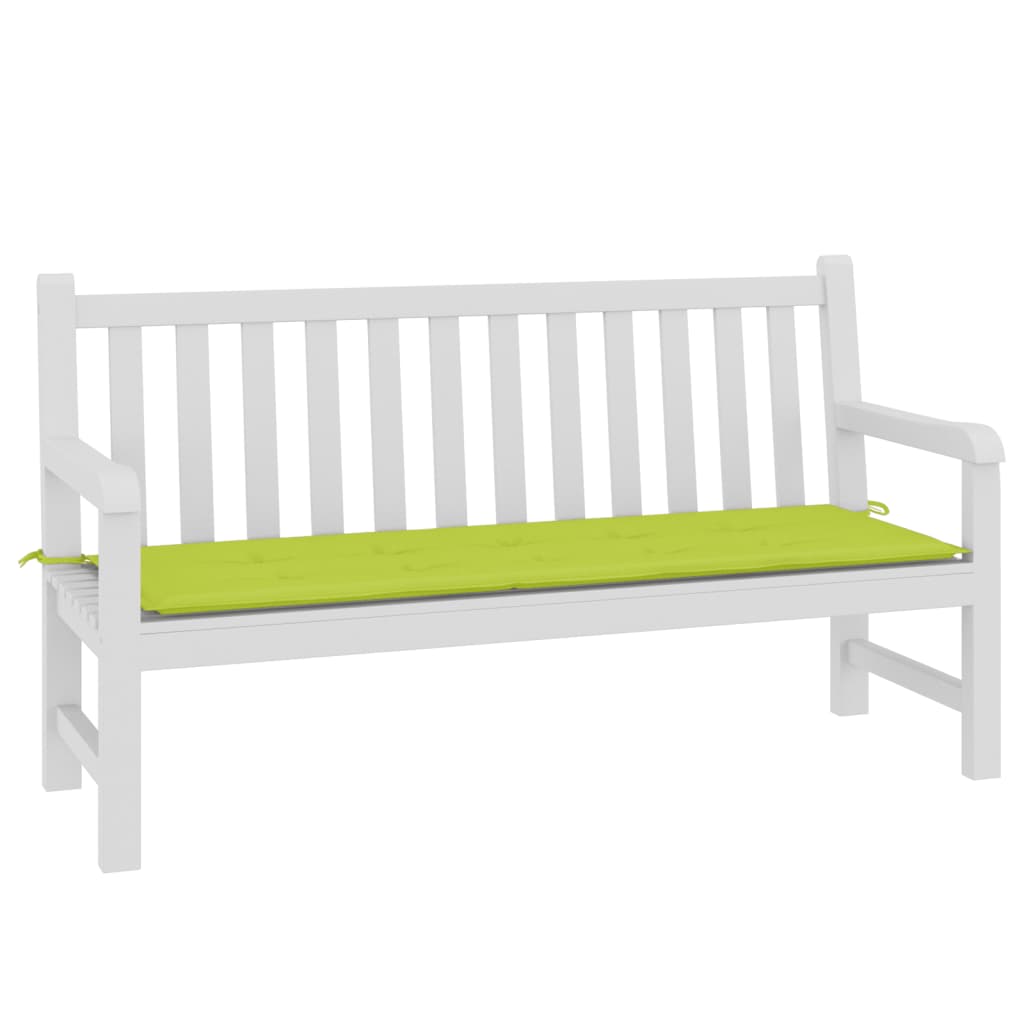 vidaXL وسادة مقعد حديقة أخضر ساطع 150×50×3 سم قماش