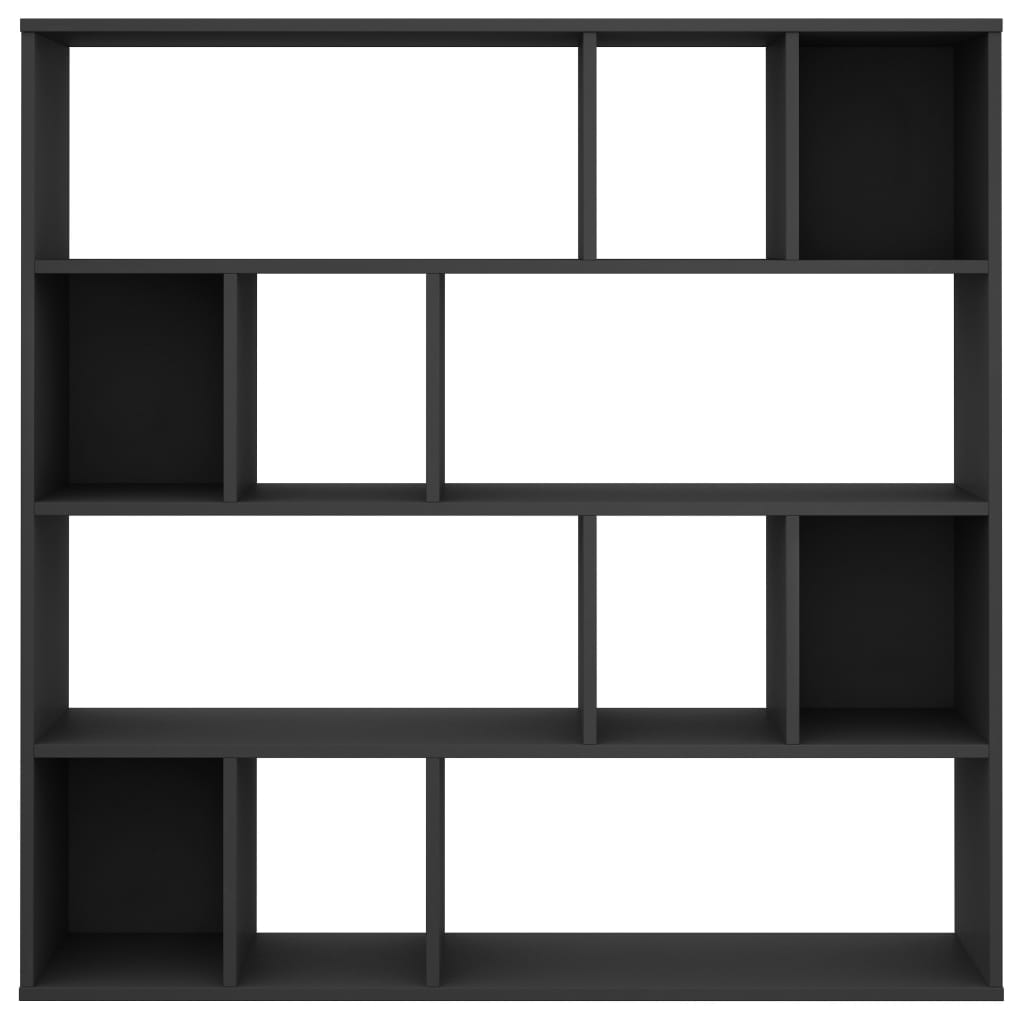 vidaXL مقسم غرفة/خزانة كتب أسود 110×24×110 سم خشب صناعي