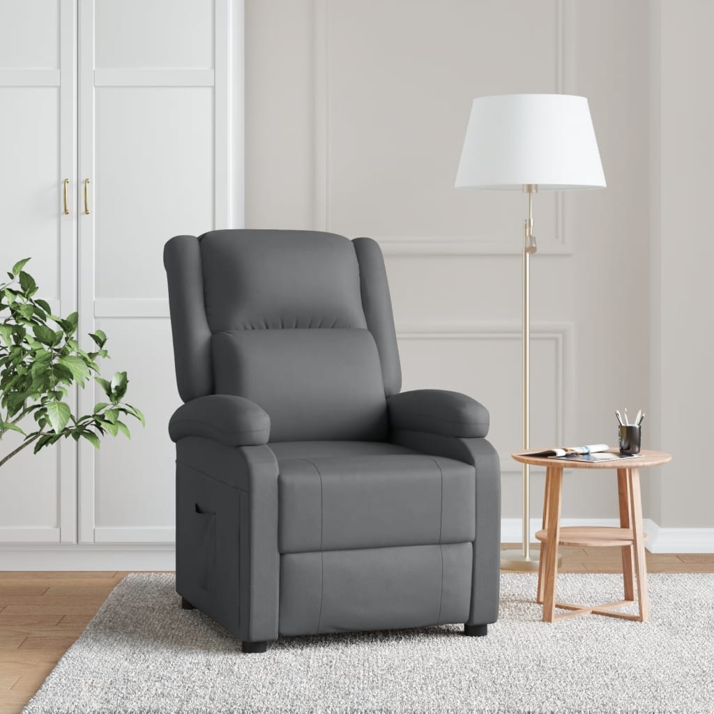 vidaXL كرسي قابل للإمالة أنثراسيت جلد صناعي