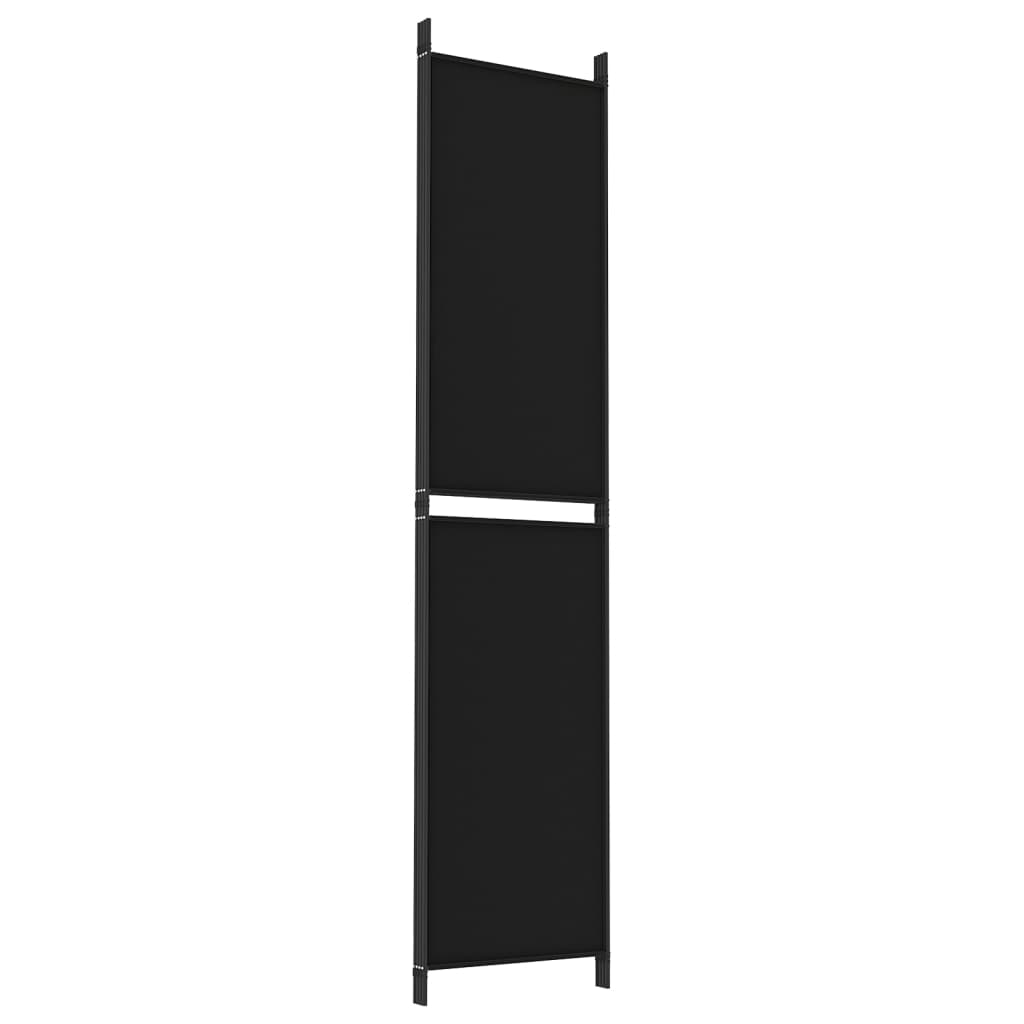 vidaXL مقسم غرفة 4-ألواح أسود 200×220 سم قماش