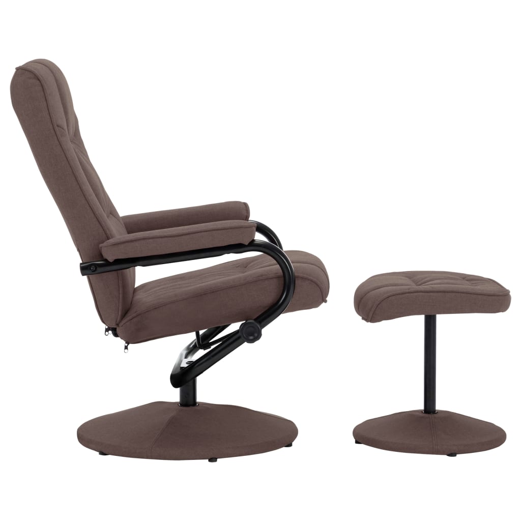 vidaXL كرسي قابل للإمالة مع مسند قدمين قماش بني
