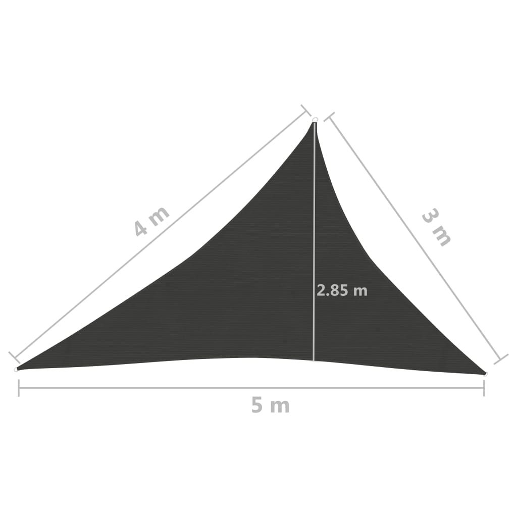 vidaXL مظلة شراعية 160 جم/م² أنثراسيت 3×4×5 م HDPE