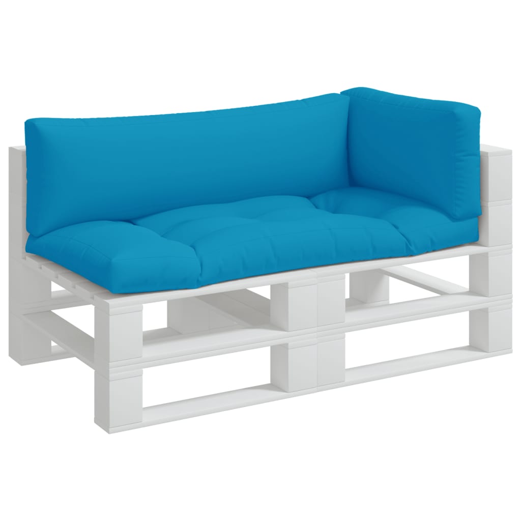 vidaXL وسائد أريكة طبلية 3 ق أزرق