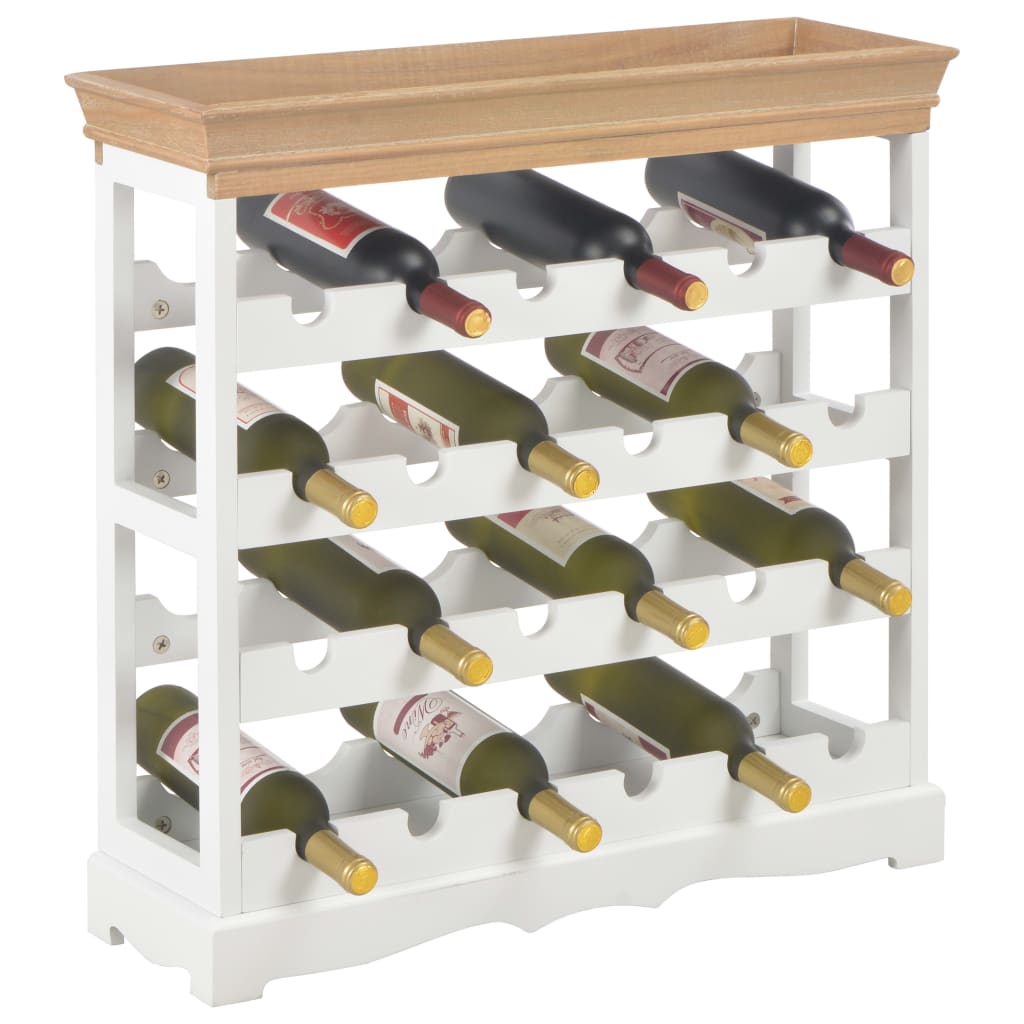 vidaXL خزانة نبيذ أبيض 70×22.5×70.5 سم خشب MDF