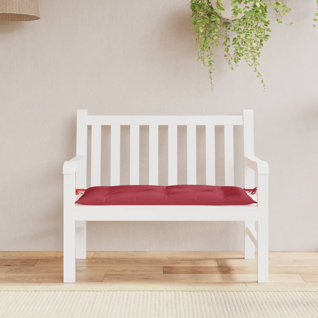 vidaXL وسادة مقعد حديقة أحمر خمري 100×50×7 سم قماش