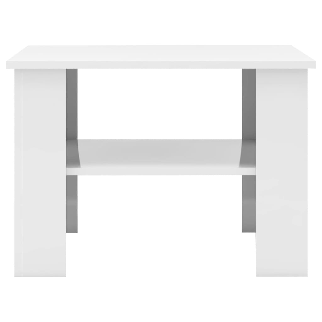 vidaXL طاولة قهوة أبيض لامع 60×60×42 سم خشب مضغوط