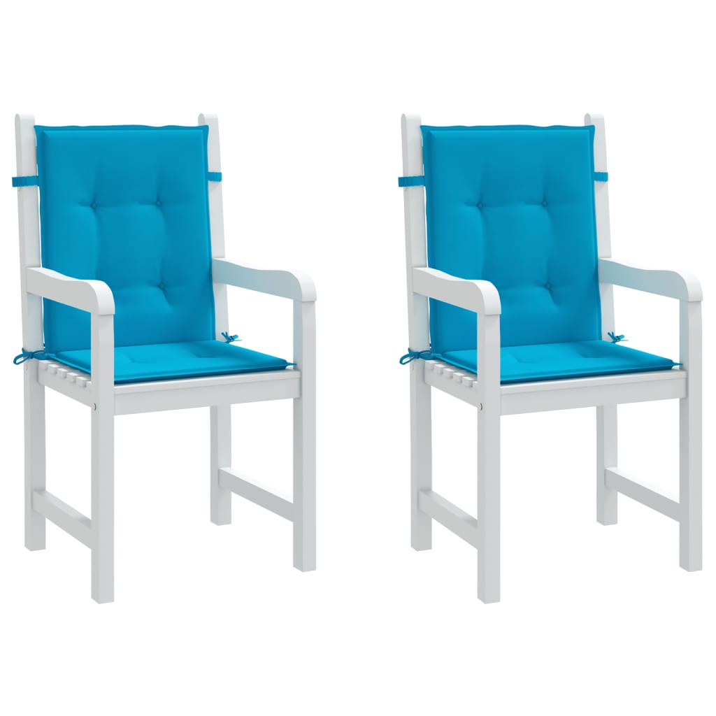 vidaXL وسائد كرسي حديقة 2 ق أزرق 100×50×3 سم