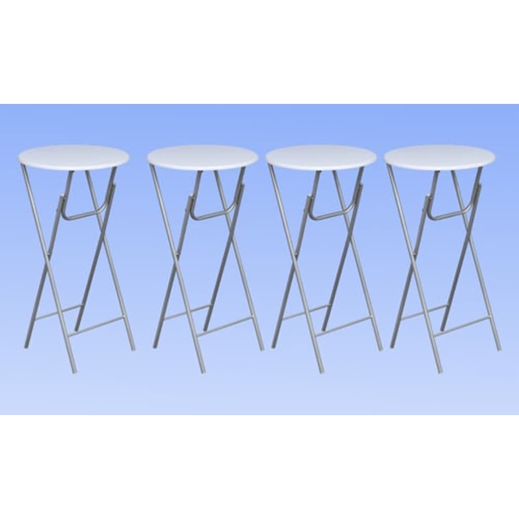vidaXL طاولات بار 4 ق مع سطح طاولة MDF أبيض