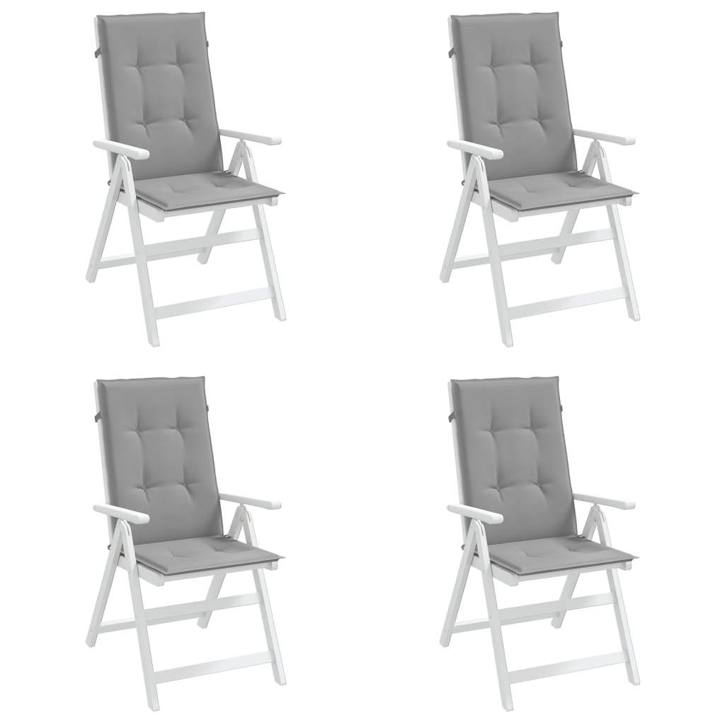 vidaXL وسائد كرسي حديقة 4 ق رمادي 120×50×3 سم