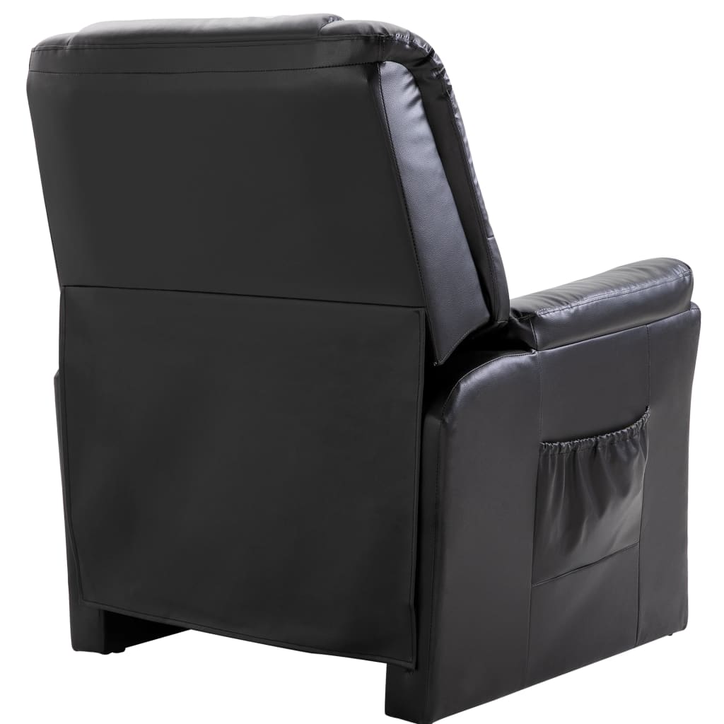 vidaXL كرسي قابل للإمالة أسود جلد صناعي
