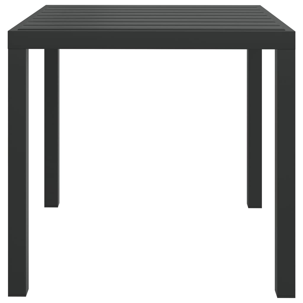 vidaXL طاولة حديقة أسود 80×80×74 سم ألومنيوم وخشب WPC
