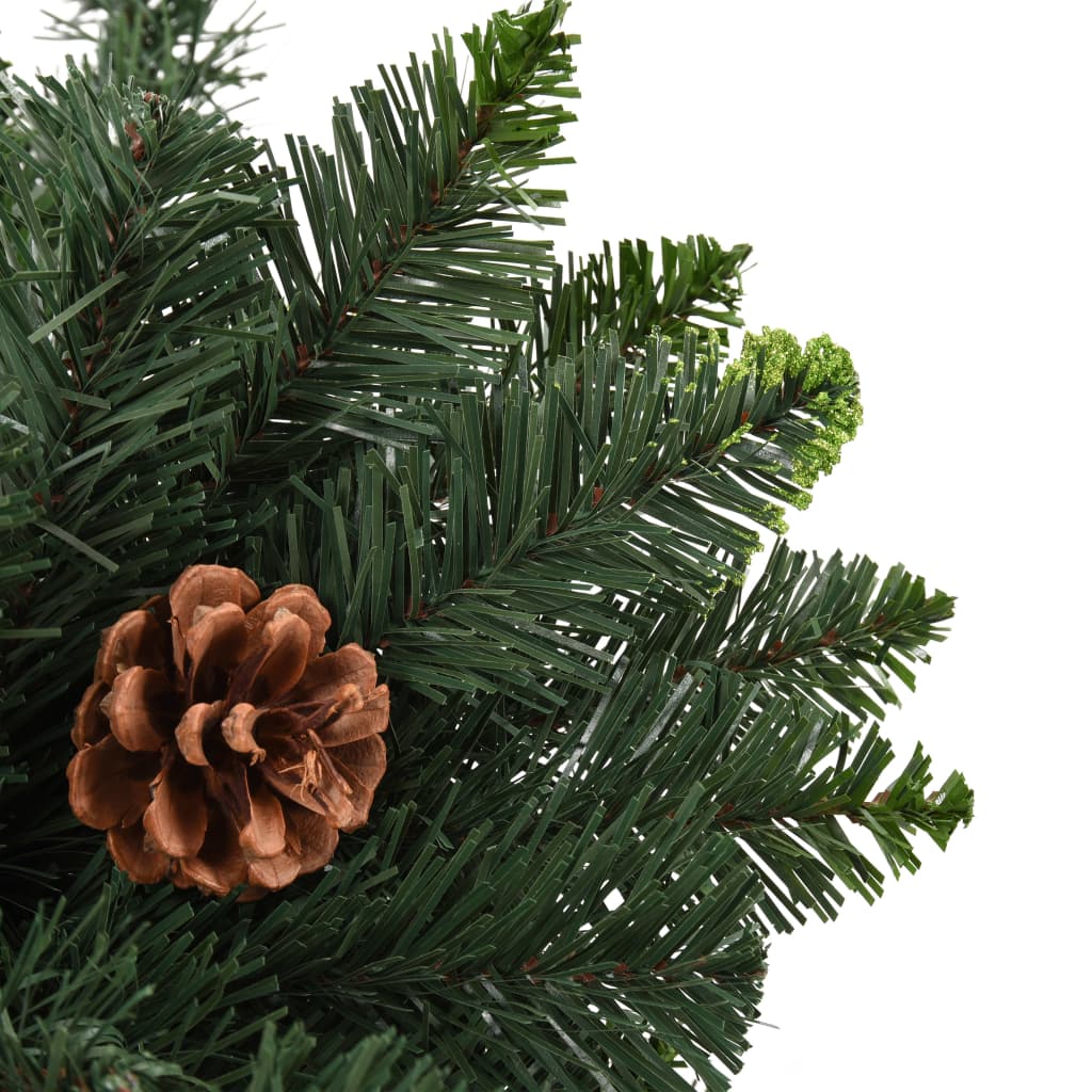 vidaXL شجرة كريسماس صناعية مع أكواز صنوبر أخضر 210 سم