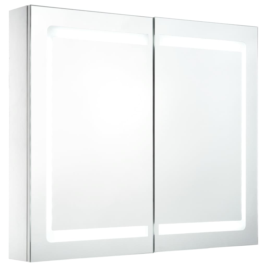 vidaXL خزانة حمام LED بمرآة 80×12.2×68 سم