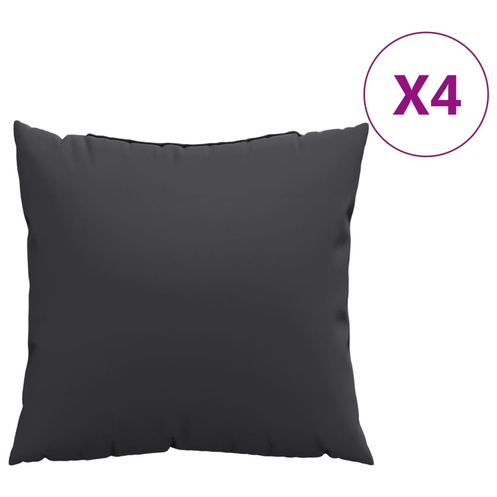 vidaXL 314360 vidaXL Throw Pillows 4 pcs Black 60x60 cm Fabric