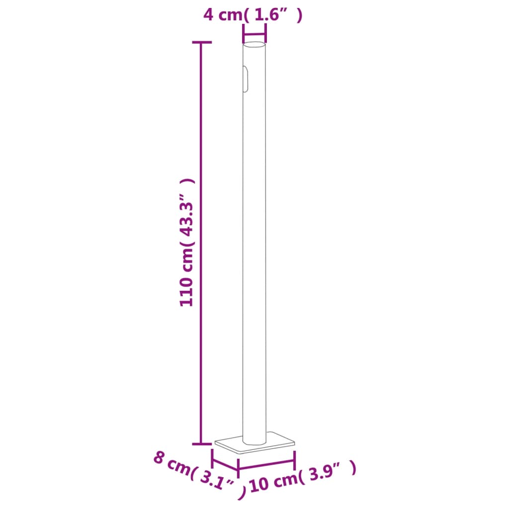 vidaXL مظلة فناء جانبية قابلة للسحب 180×300 سم أنثراسيت رمادي