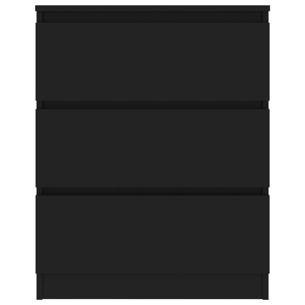 vidaXL خزانة جانبية أسود 60×33.5×76 سم خشب حُبيبي