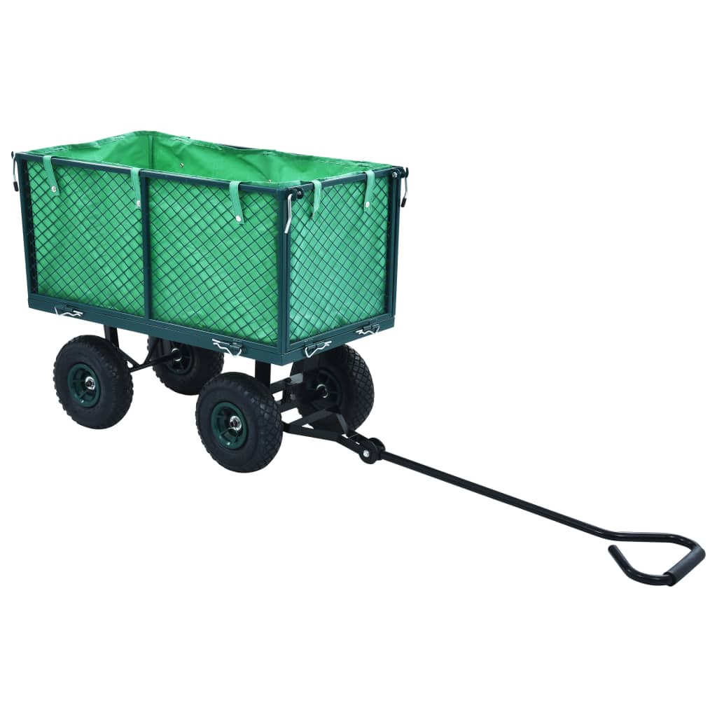 vidaXL عربة حديقة يدوية لون أخضر 350 كغم