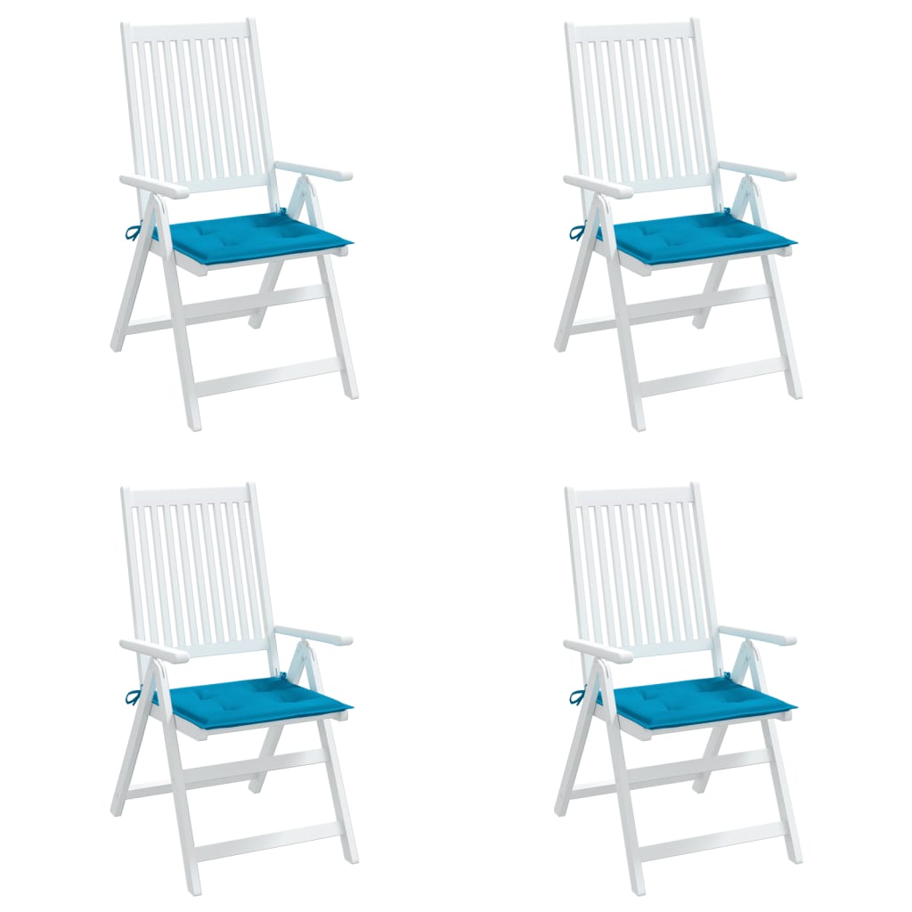 vidaXL وسائد كرسي 4 ق أزرق 50×50×3 سم قماش