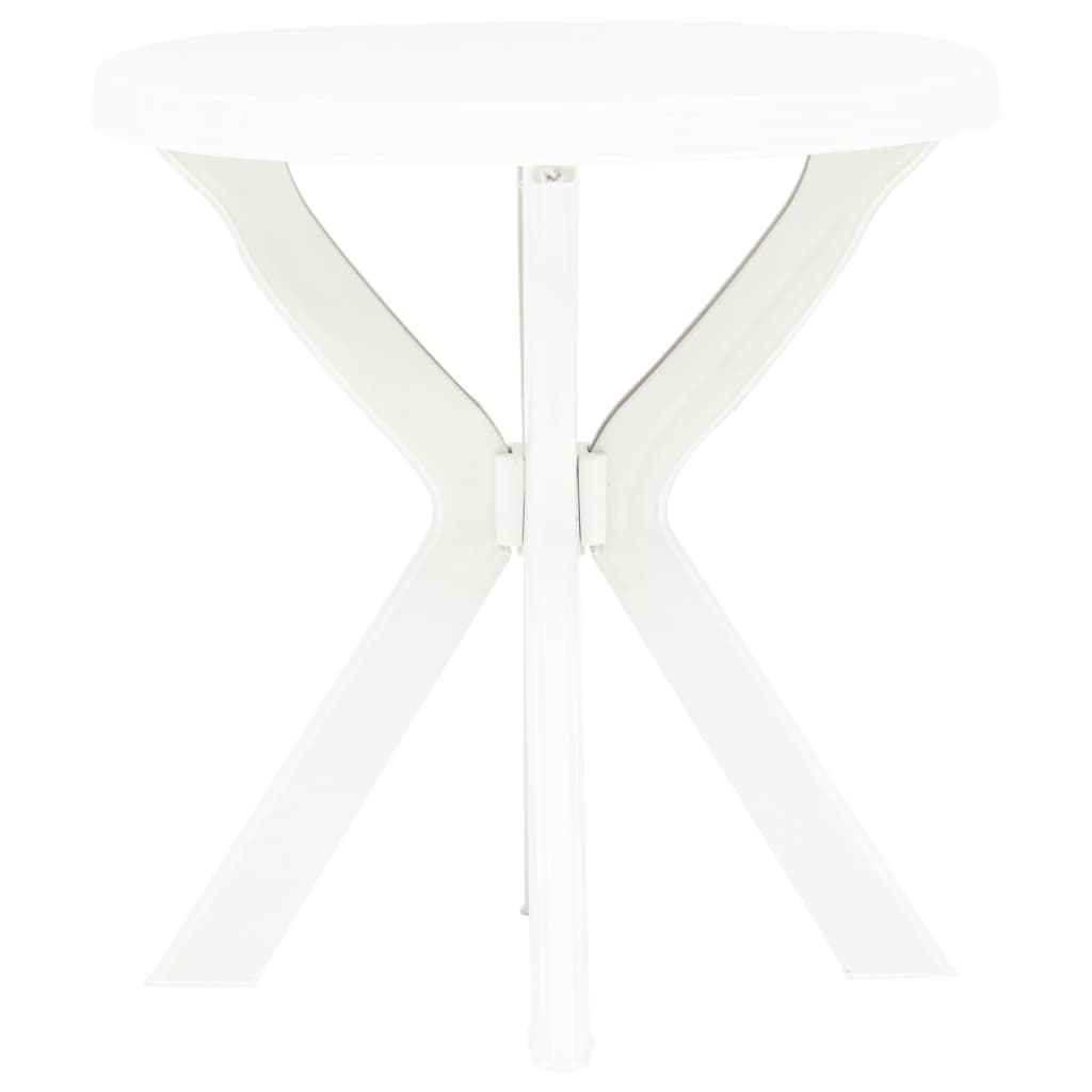 vidaXL طاولة بيسترو أبيض بقطر 70 سم بلاستيك