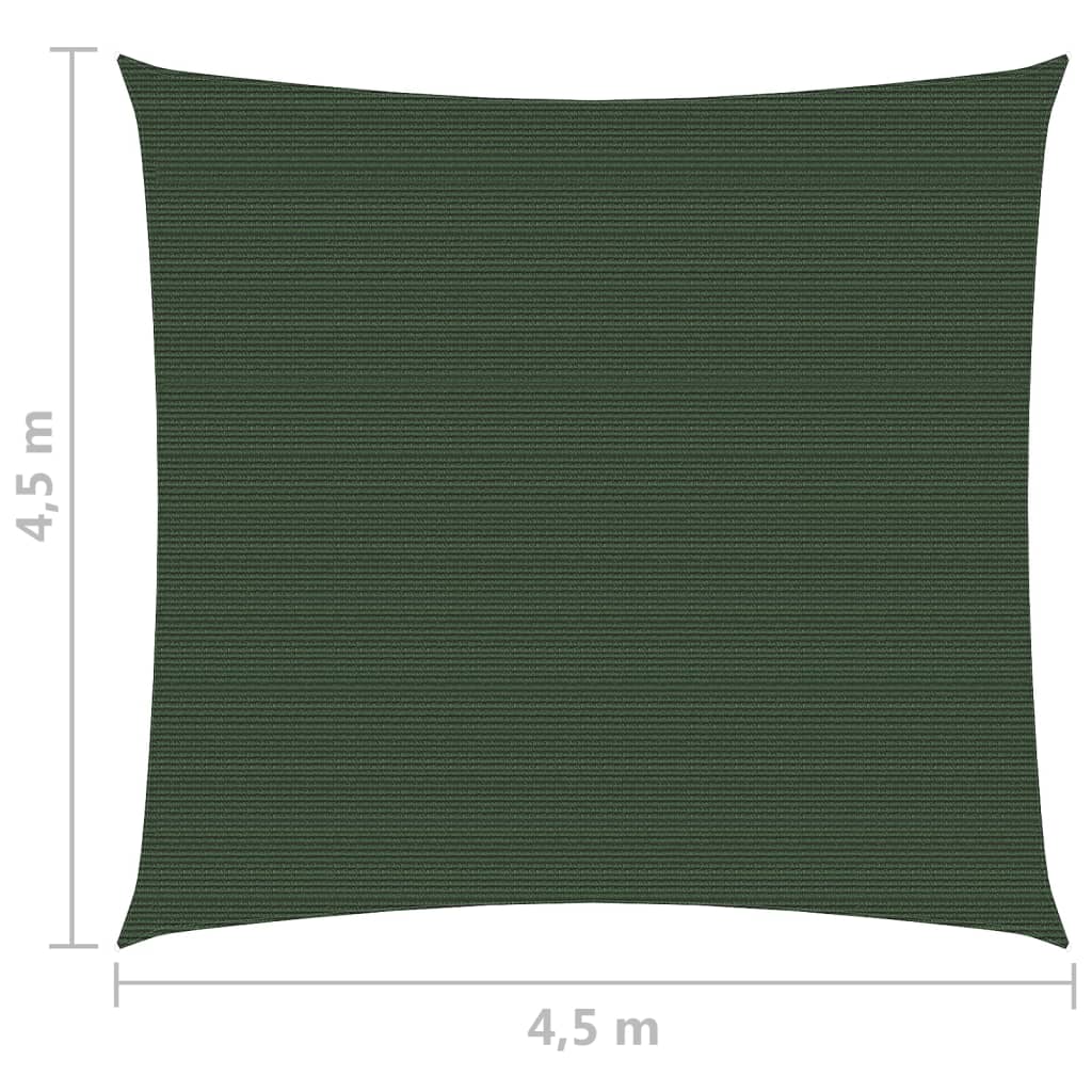 vidaXL مظلة شراعية 160 جم/م² أخضر داكن 4.5×4.5 م HDPE