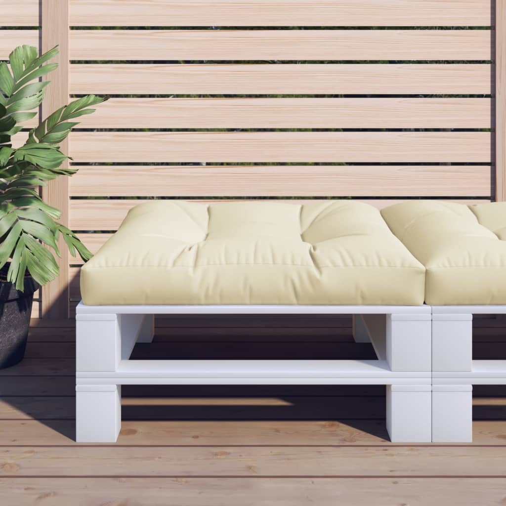 vidaXL وسادة أريكة طبلية كريمي 80×80×10 سم