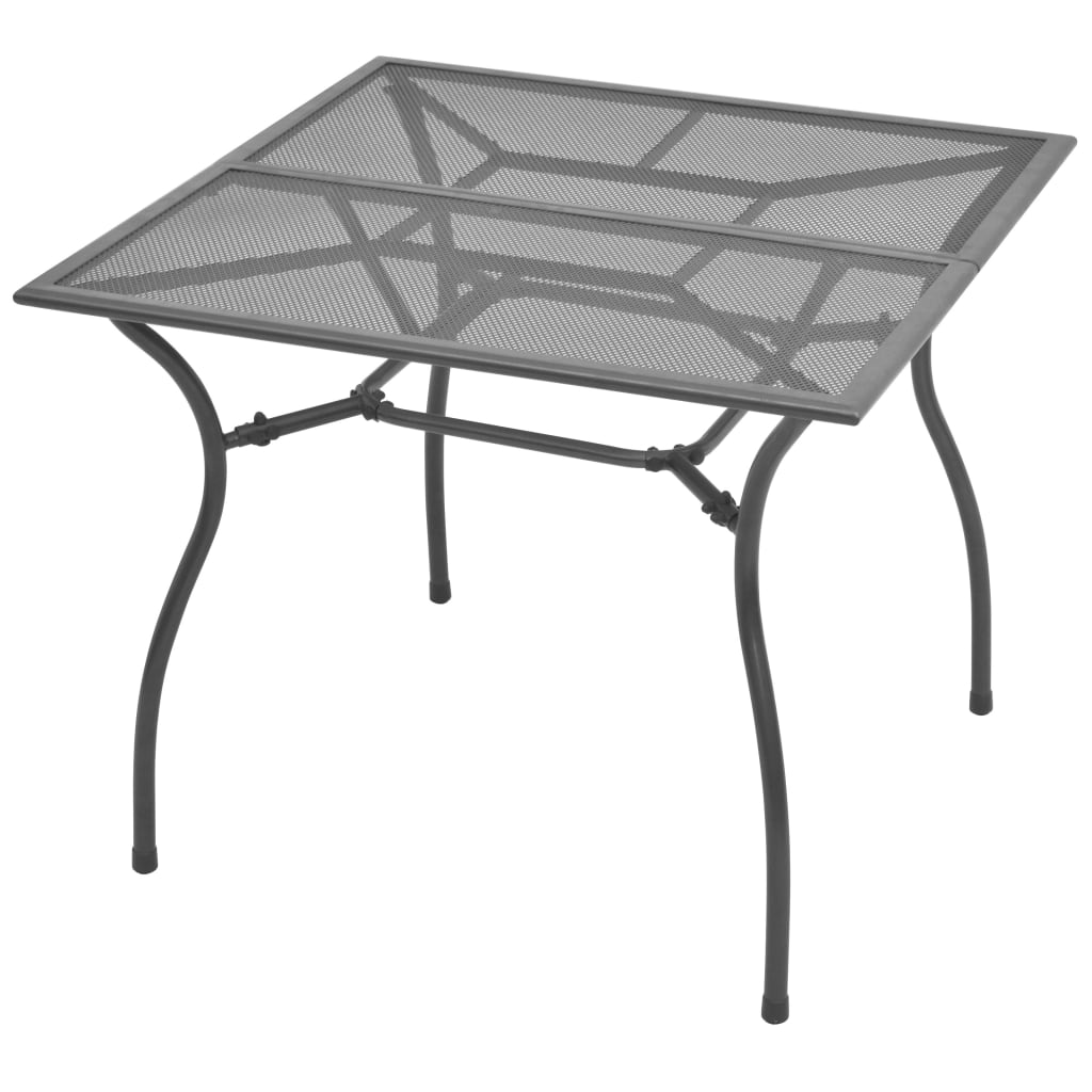 vidaXL طاولة حديقة 90×90×72 سم فولاذ شبكي