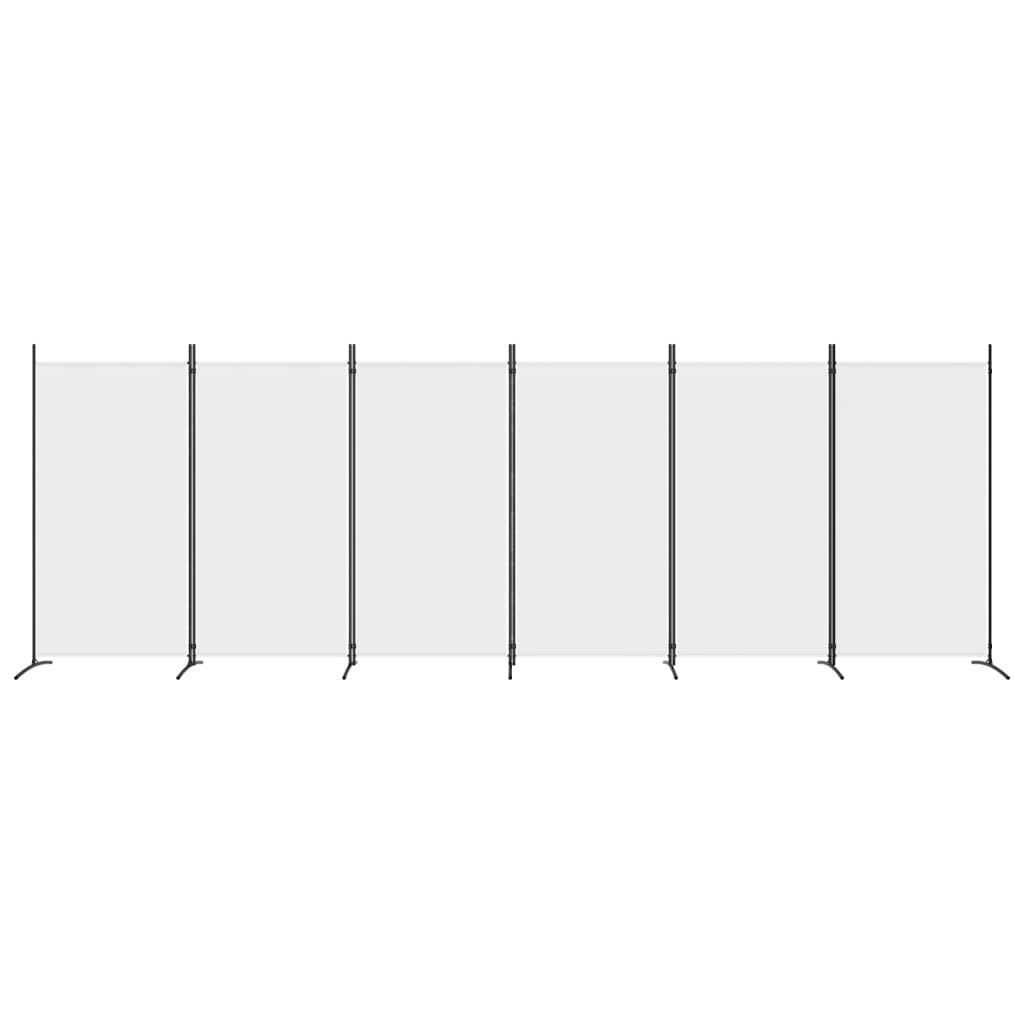 vidaXL مقسم غرفة 6-ألواح أبيض 520×180 سم قماش