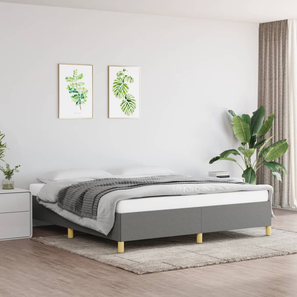 vidaXL إطار سرير رمادي داكن 180×200 سم قماش