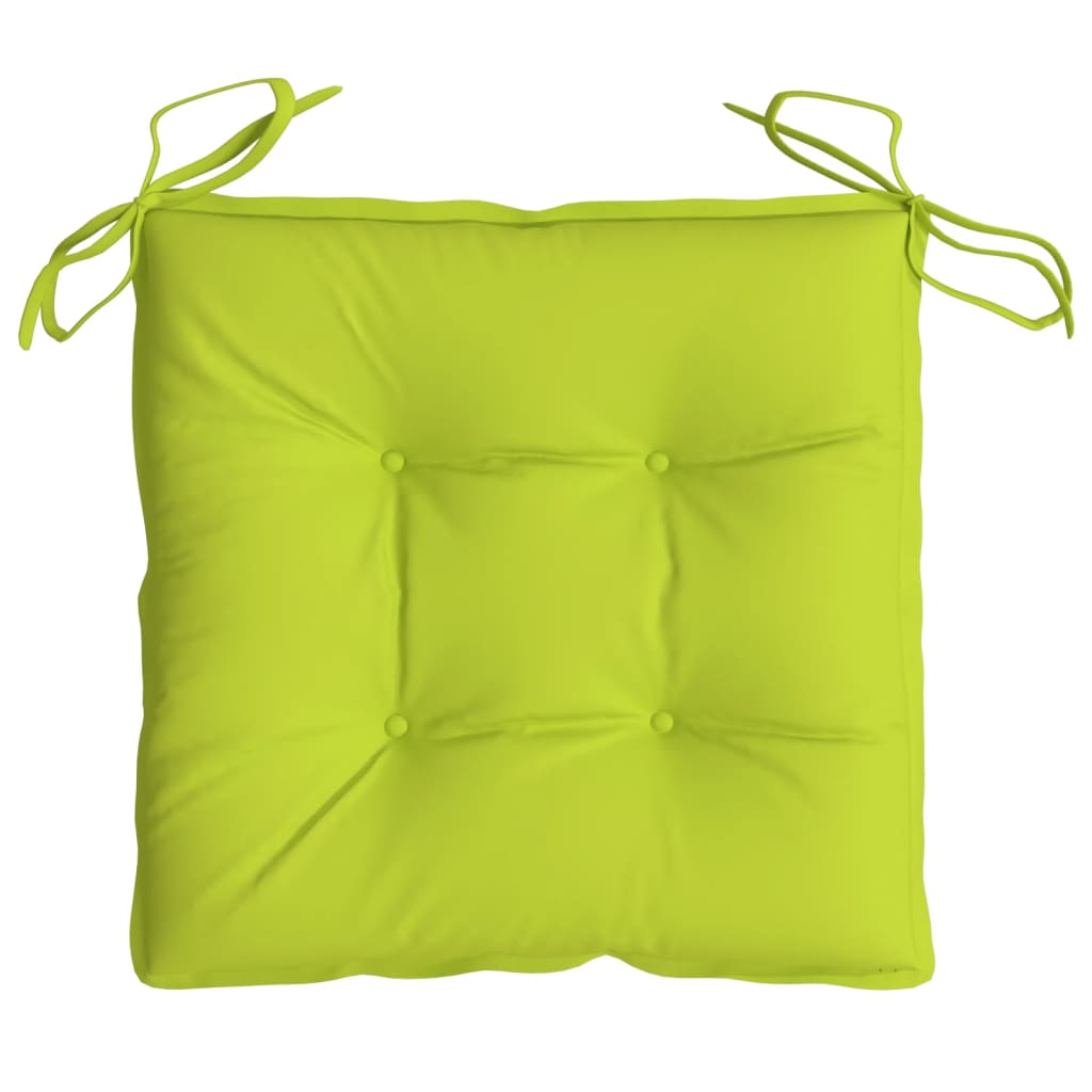 vidaXL وسائد كرسي 2 ق أخضر ساطع 50×50×7 سم قماش