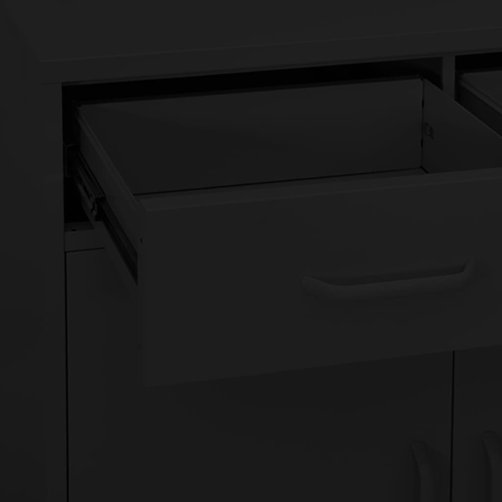vidaXL خزانة تخزين لون أسود 101,5x35x80 سم فولاذ