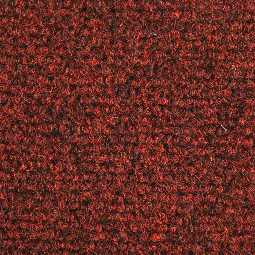 vidaXL حصيرة دَرَج ذاتية اللصق مخرومة بالإبرة 15 ق 56×17×3 سم أحمر