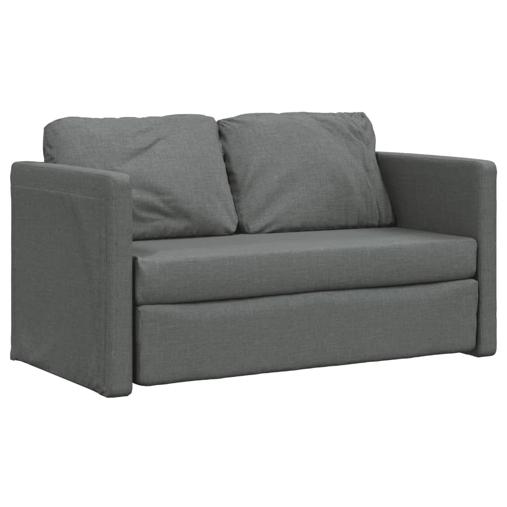 vidaXL سرير أريكة أرضي 2 في 1 لون رمادي داكن 55x174x112 سم قماش