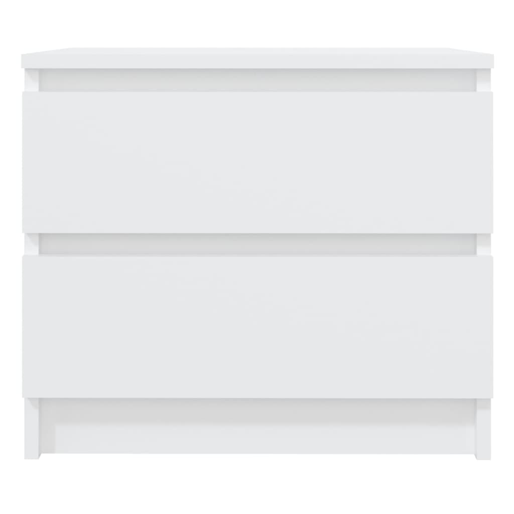 vidaXL خزانات سرير 2 ق أبيض 50×39×43.5 سم خشب صناعي