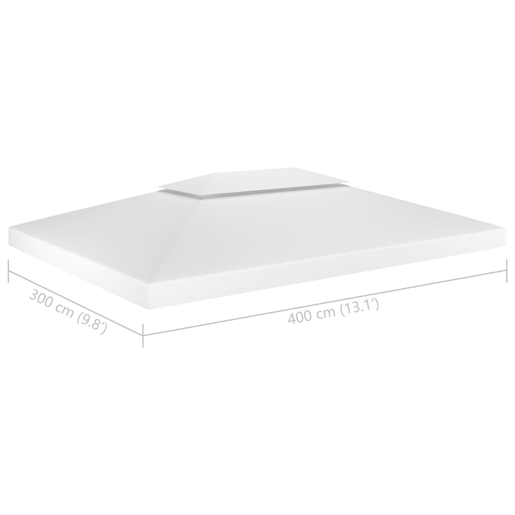 vidaXL غطاء جازيبو علوي ذو طبقتين 310 جرام/م² 4×3 م أبيض