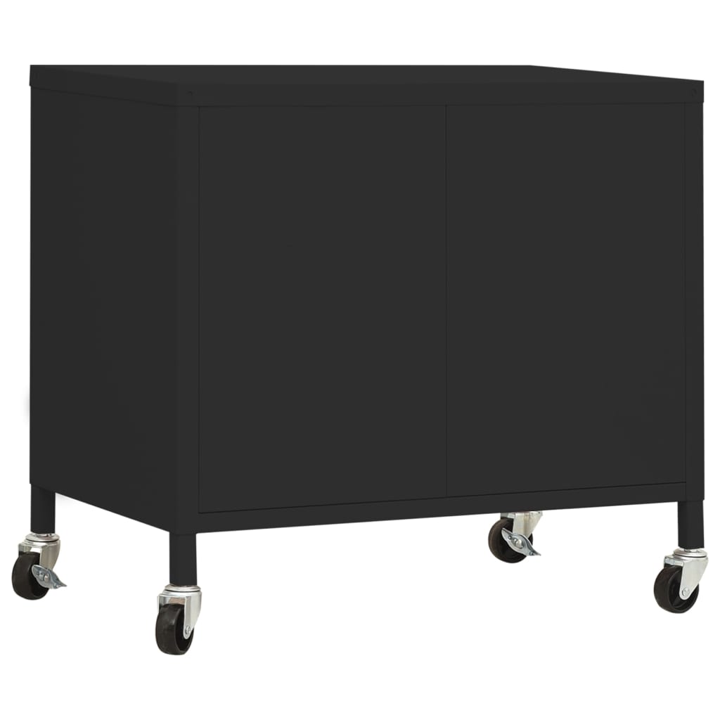 vidaXL خزانة تخزين لون أسود 56x35x60 سم فولاذ