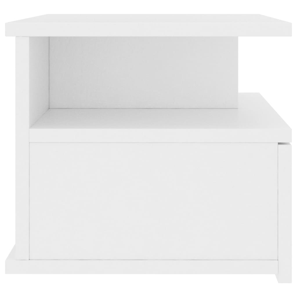 vidaXL منضدة سرير عائمة 2 ق أبيض 40×31×27 سم خشب مضغوط