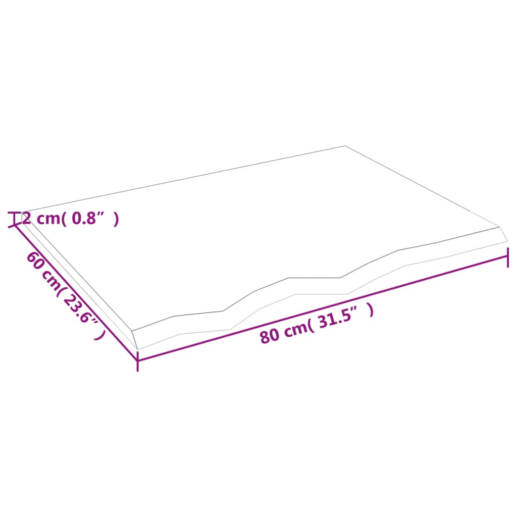 vidaXL رف حائط لون بني فاتح 2x60x80 سم خشب بلوط صلب معالج