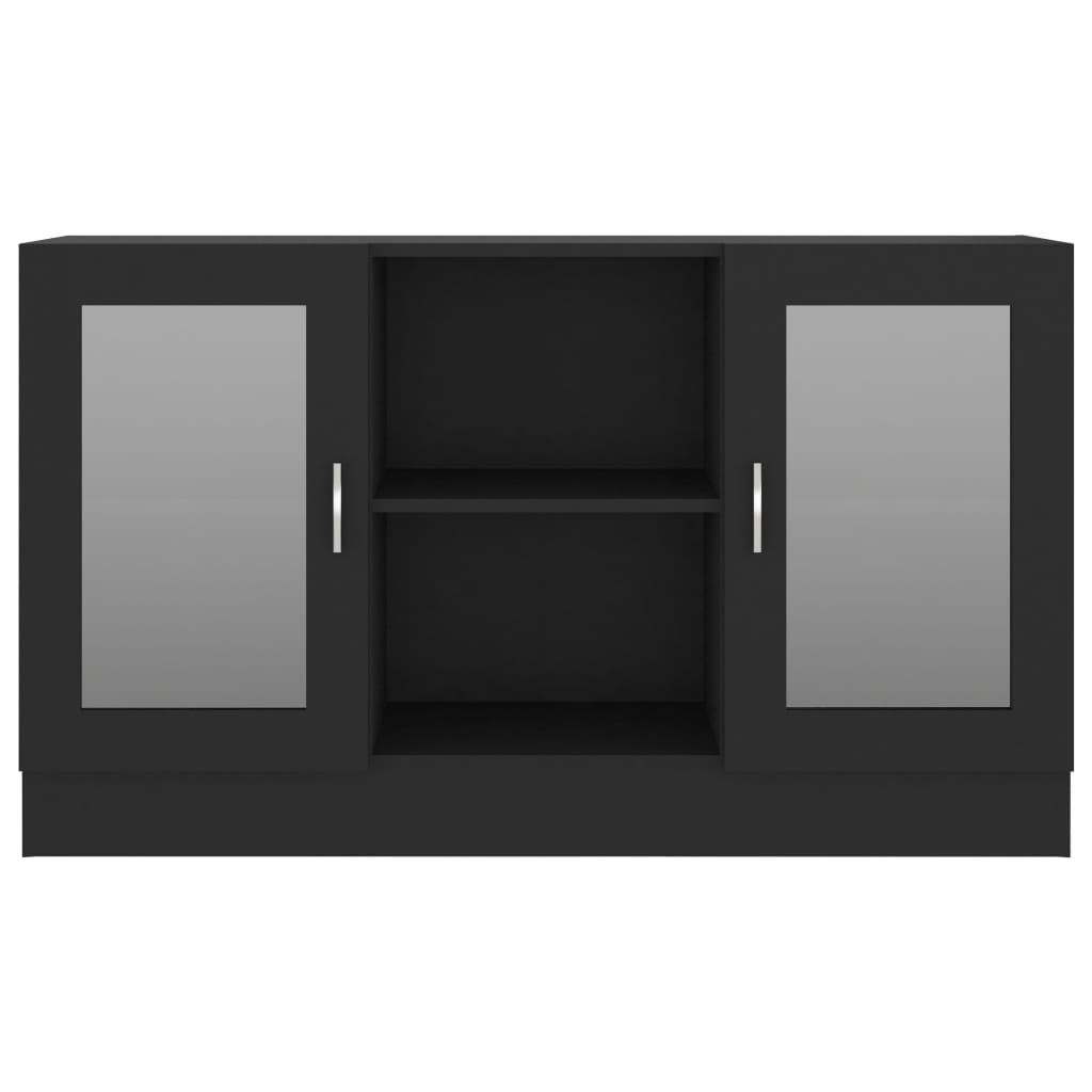 vidaXL خزانة فيترين أسود 120×30.5×70 سم خشب صناعي
