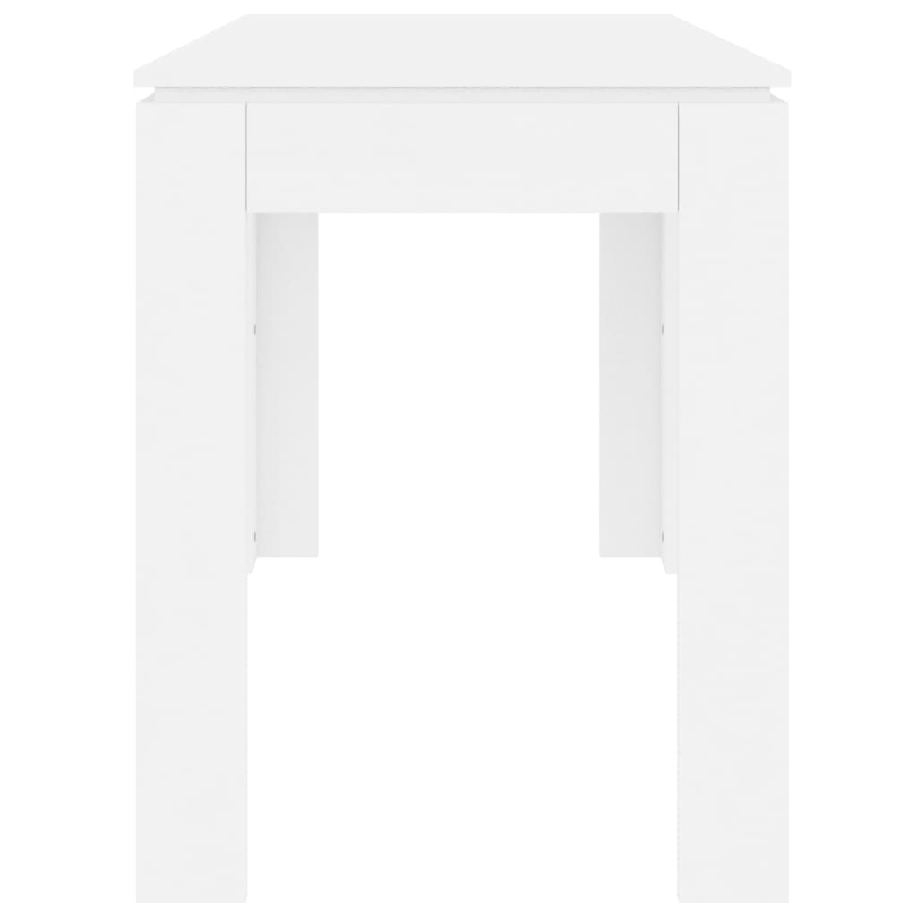 vidaXL طاولة طعام أبيض 120×60×76 سم خشب حبيبي
