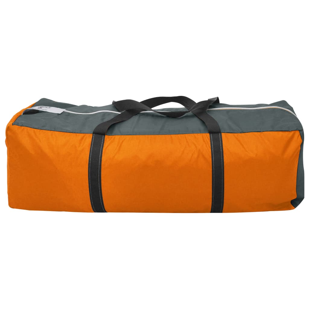 vidaXL Camping Tent 9 Persons Fabric Grey and Orange