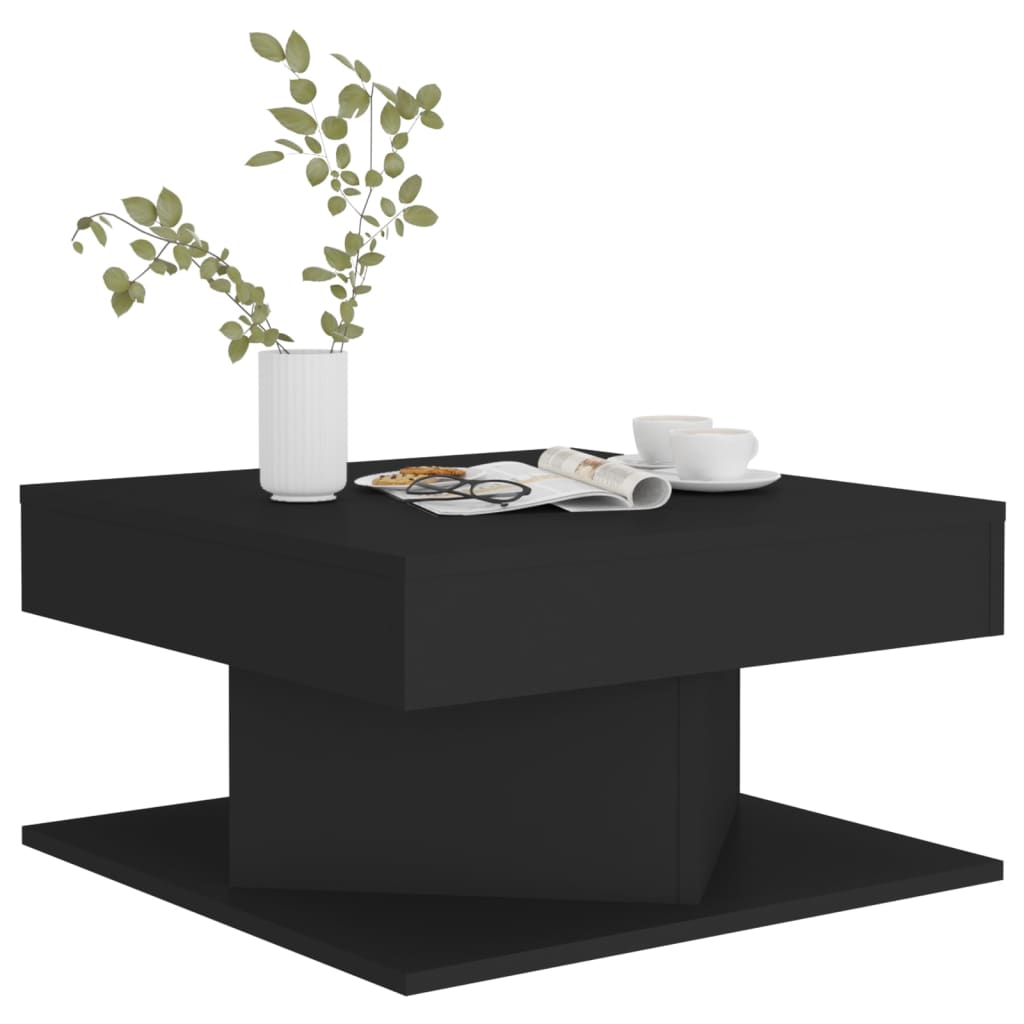 vidaXL طاولة قهوة أسود 57×57×30 سم خشب صناعي