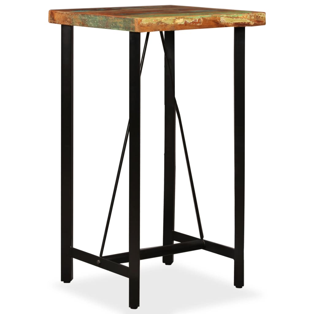 vidaXL طاولة بار خشب صلب مستصلح 60×60×107 سم