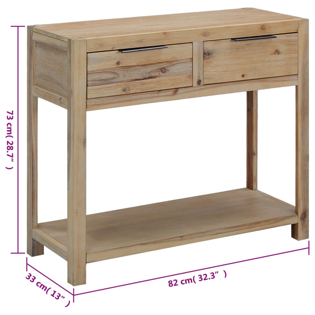 vidaXL طاولة كونسول 82×33×73 سم خشب أكاسيا صلب