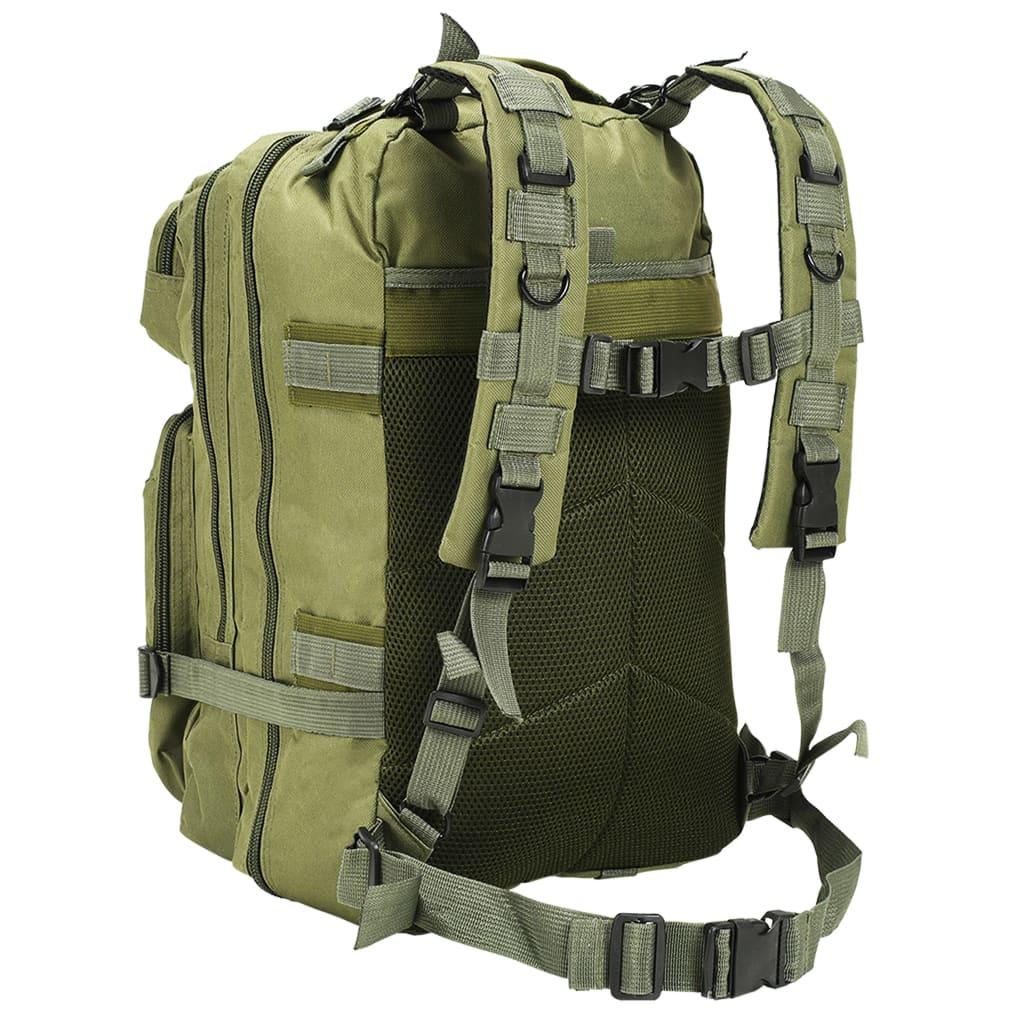vidaXL حقيبة ظهر طراز عسكرى 50 لتر أخضر زيتوني
