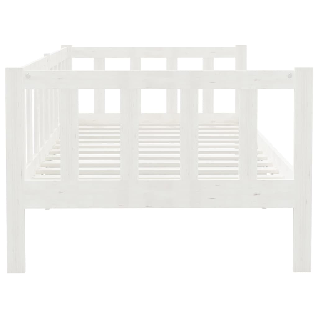 vidaXL سرير نهاري خشب صنوبر صلب أبيض 90×200 سم