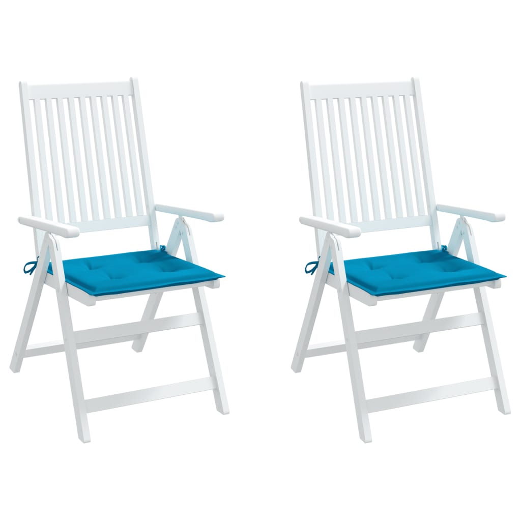 vidaXL وسائد كرسي حديقة 2 ق أزرق 50×50×3 سم