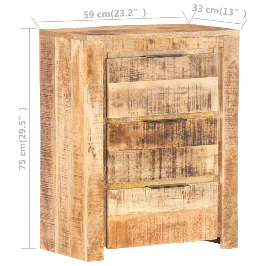 vidaXL خزانة جانبية 59×33×75 سم خشب مانجو خشن