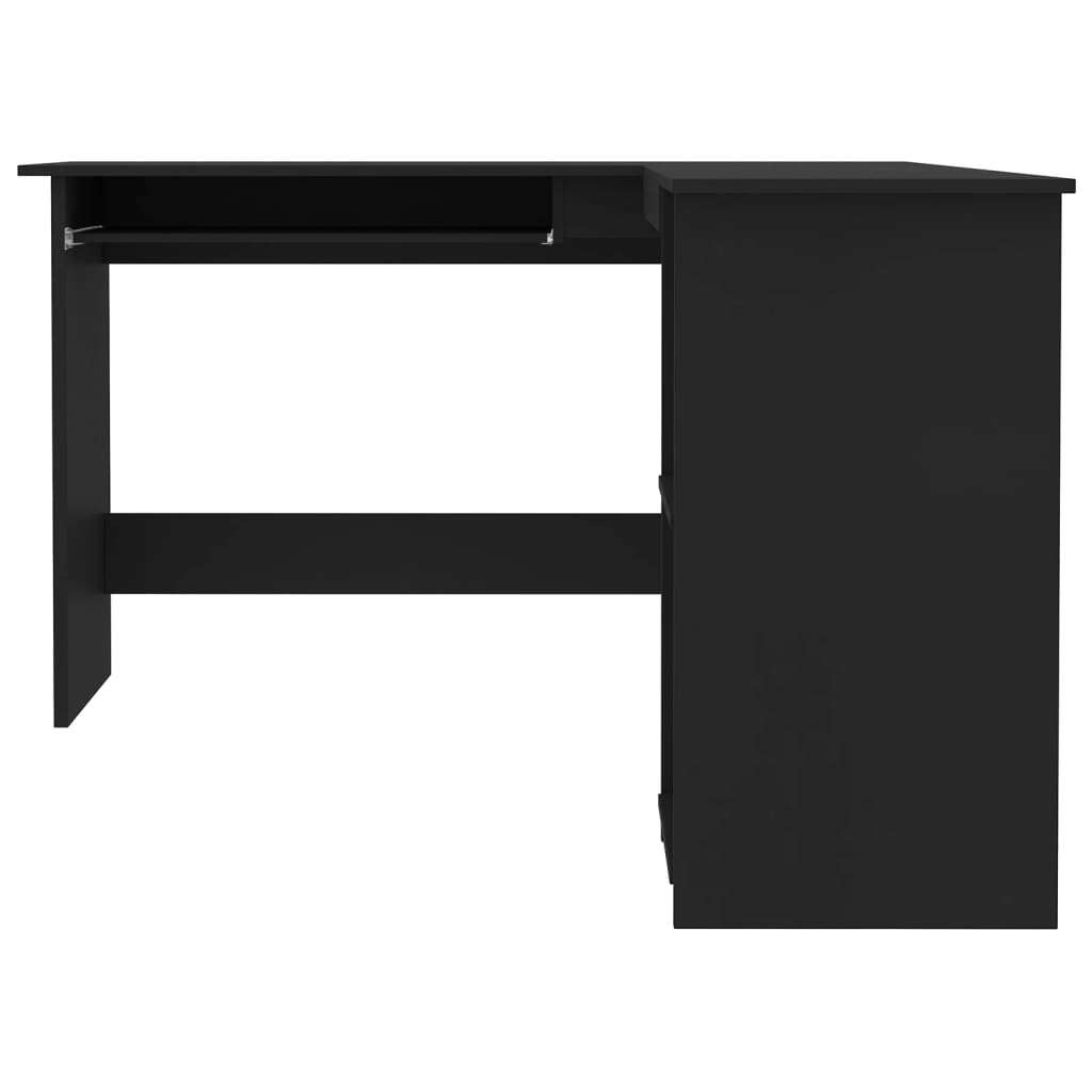 vidaXL طاولة مكتب زاوية أسود 120×140×75 سم خشب حبيبي